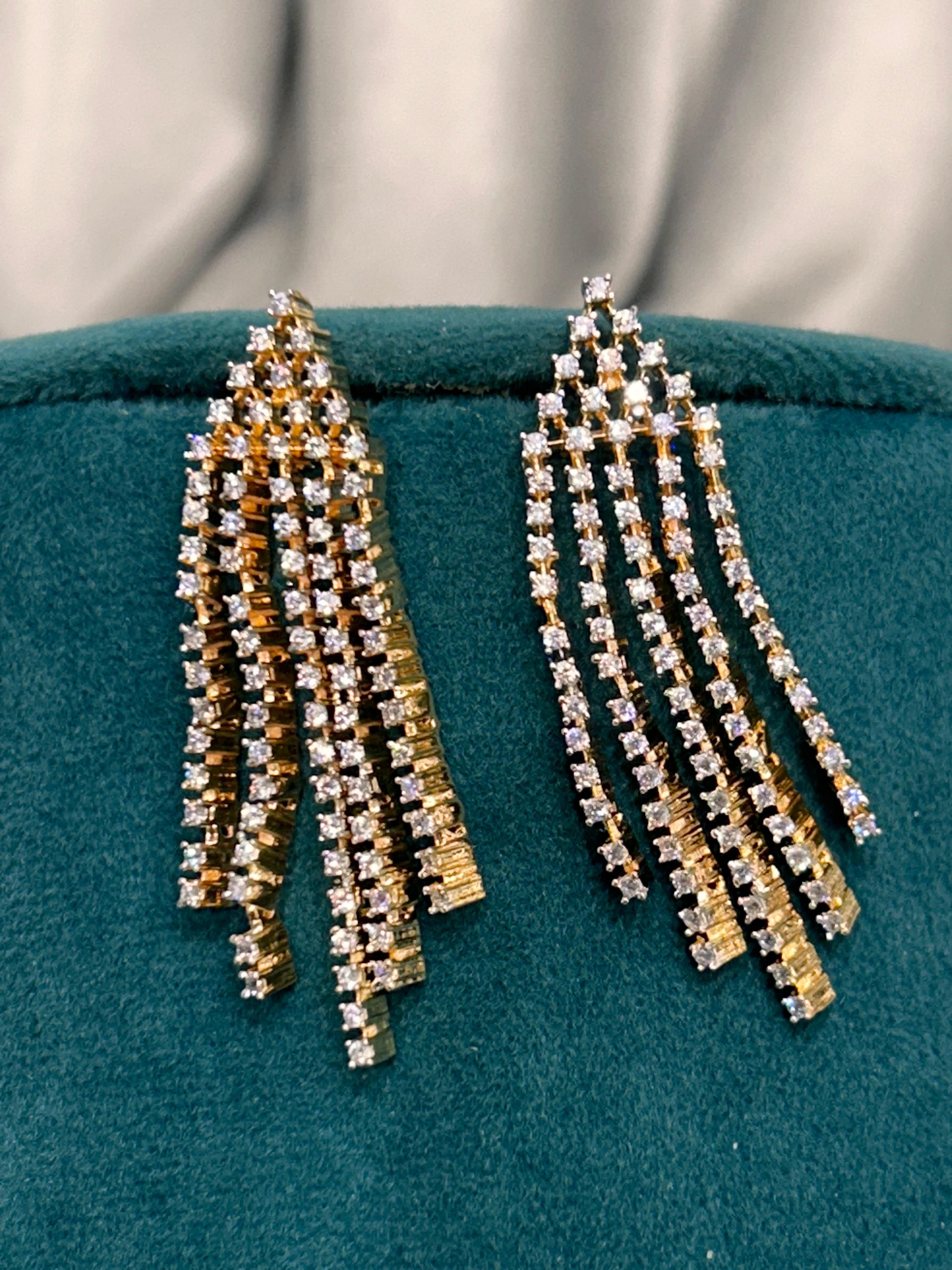 Sparkling Diamond Fringe Necklace Set – Gold & Silver Finish